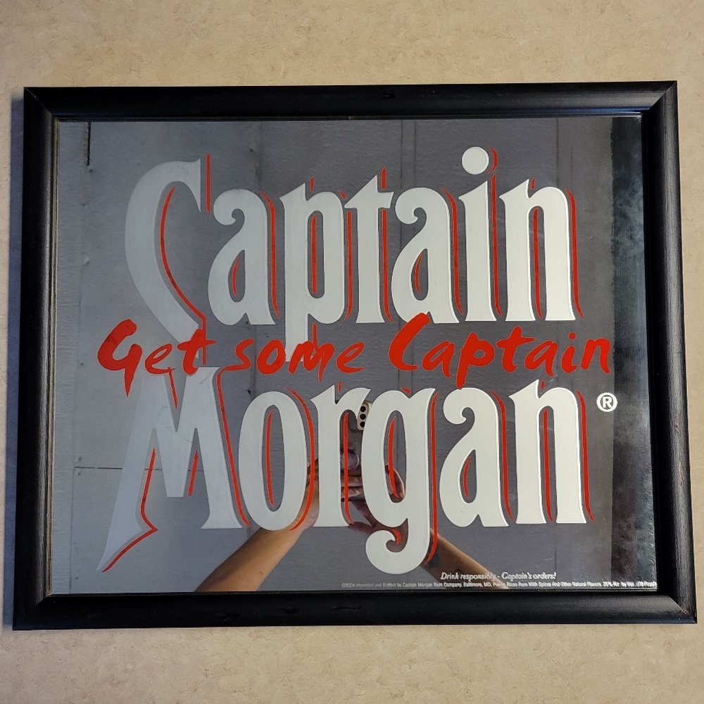 Rare Vintage 2004 Captain Morgan come get some Captain bar mirror